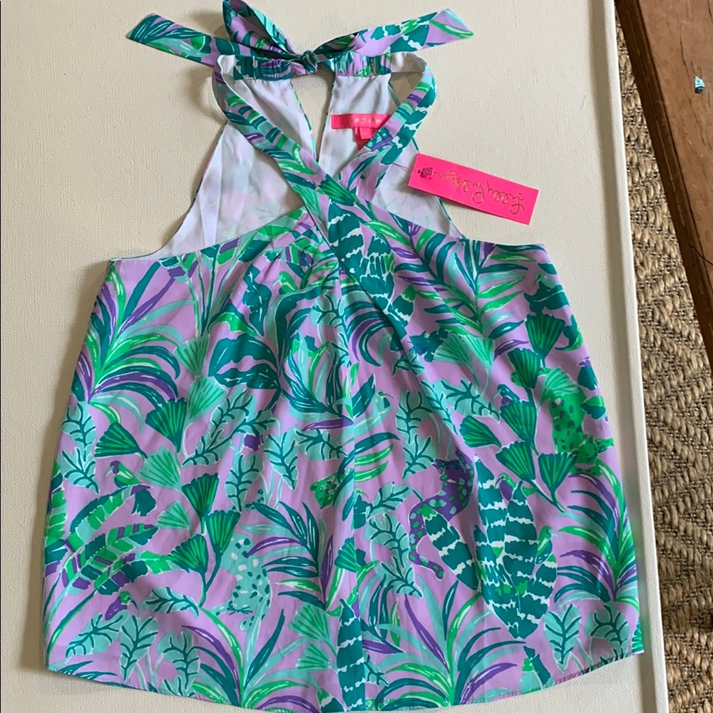 Lilly Pulitzer Rori Halter Top Purple Iris On The Chase Size XS